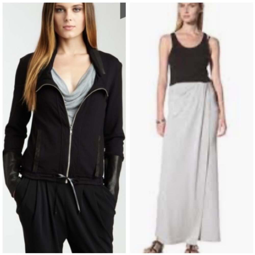 Poleci leather cuffed jacket and maxi skirt set - Picture 1 of 7